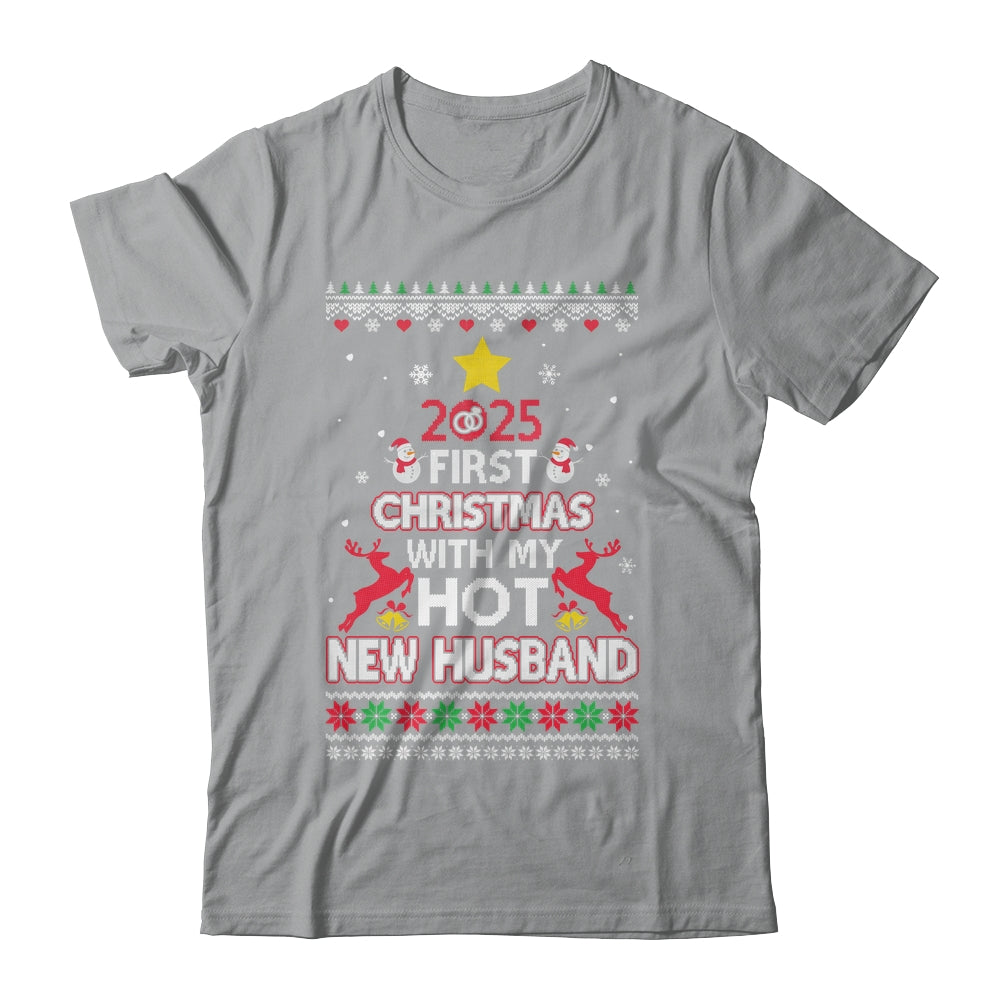 2025 First Christmas With My Hot New Husband Ugly Shirt & Sweatshirt | siriusteestore