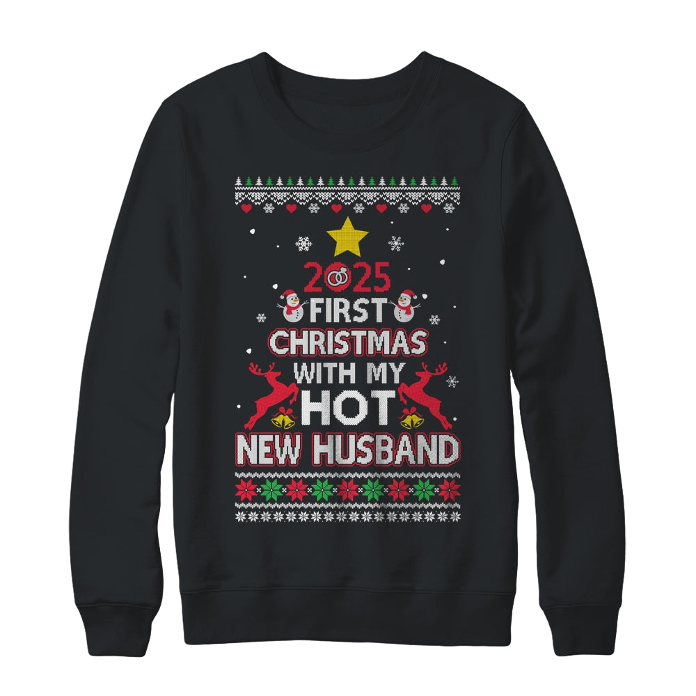 2025 First Christmas With My Hot New Husband Ugly Shirt & Sweatshirt | siriusteestore