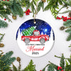 2025 Our First Christmas Married Mr And Mrs Red Truck Tree For Wedding Newlywed Couple 2025 Christmas Tree Ornament | siriusteestore