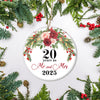 20th Wedding Anniversary 20 Years As Mr & Mrs 2025 Christmas Ornaments Gifts For Couples Husband Wife Holiday Decoration Christmas Tree Ornament | siriusteestore