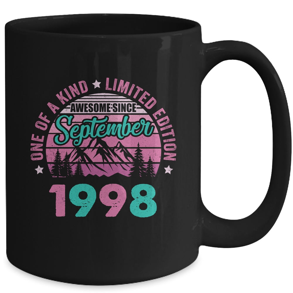 25 Years Old Awesome Since September 1998 25th Birthday Women Mug | siriusteestore