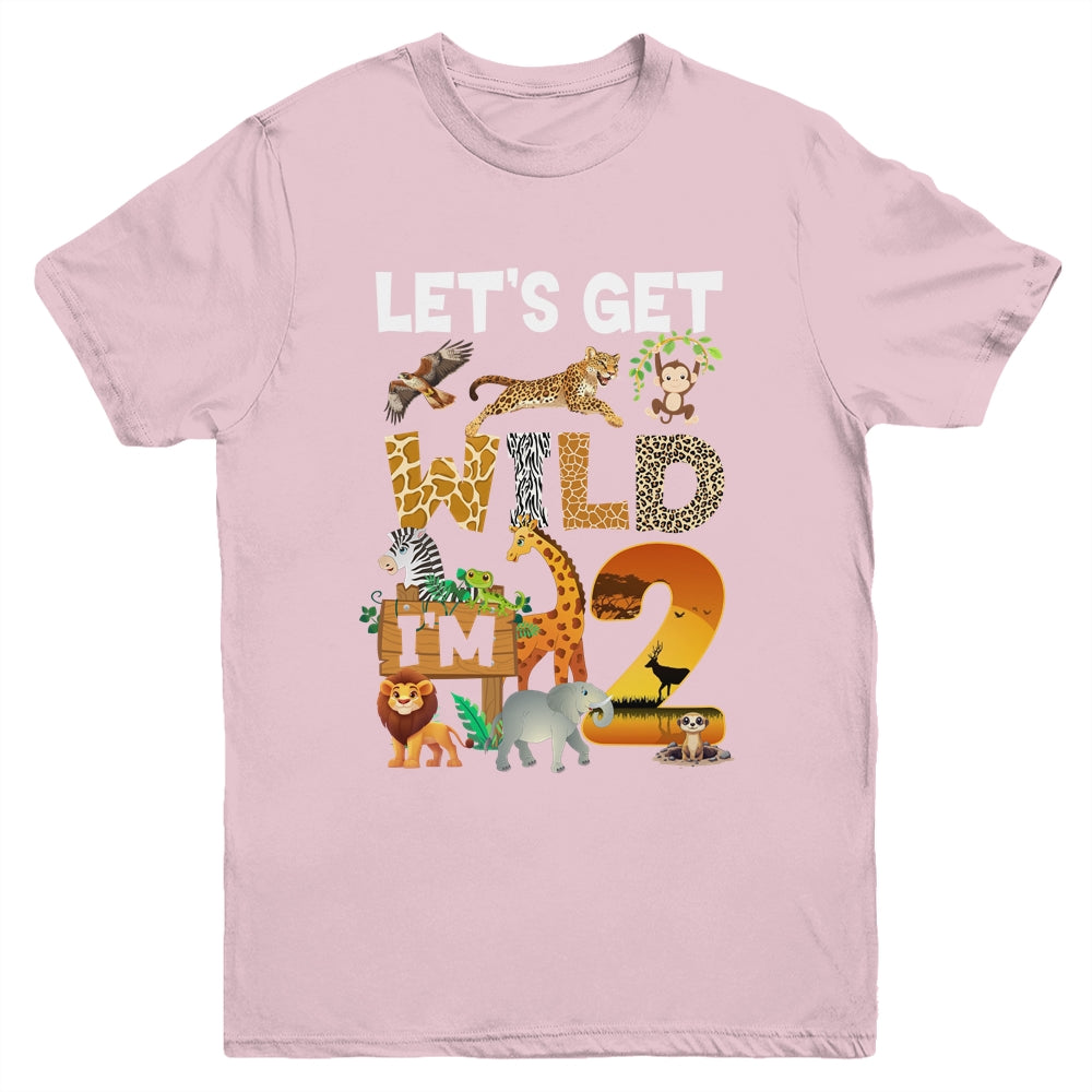 2 Year Old Zoo Birthday Safari Jungle Animal 2nd Bday Youth Shirt | siriusteestore