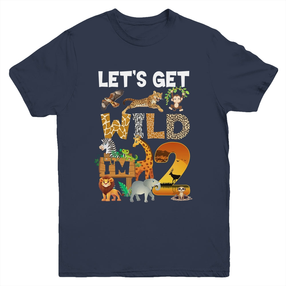 2 Year Old Zoo Birthday Safari Jungle Animal 2nd Bday Youth Shirt | siriusteestore