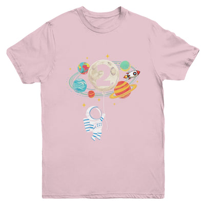 2 Years Old Birthday Boy Astronaut Space 2nd Birthday Youth Shirt | siriusteestore