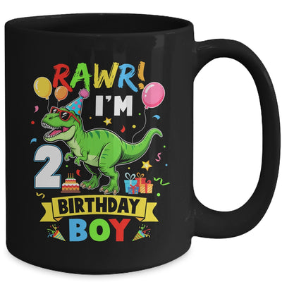 2 Years Old Boy 2nd Birthday Boy T Rex Dinosaur Mug | siriusteestore