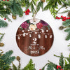 2nd Anniversary Wedding Ornament 2 Years As Mr and Mrs For Couples Christmas Husband Wife Married Wedding Gift Holiday Decoration Christmas Tree Ornament | siriusteestore