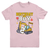 2nd Birthday Boy 2 Years Old Excavator Three Decorations Youth Shirt | siriusteestore