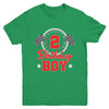 2nd Birthday Boy Race Car Birthday Racing Car Flag Youth Shirt | siriusteestore
