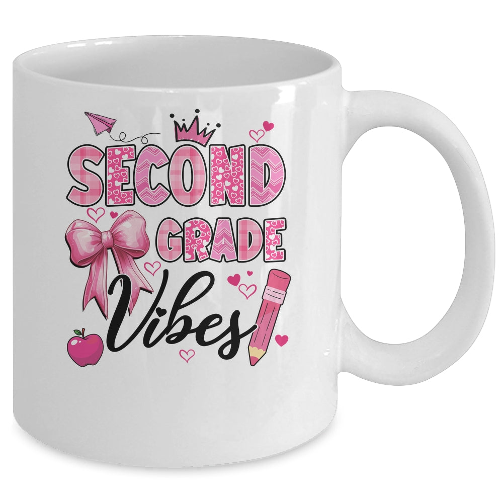 2nd Second Grade Vibes Back To School Coquette Teacher Girl Mug | siriusteestore