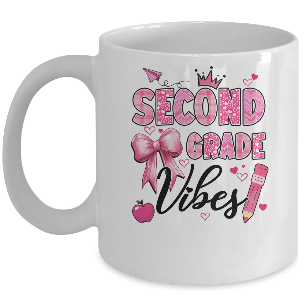 2nd Second Grade Vibes Back To School Coquette Teacher Girl Mug | siriusteestore