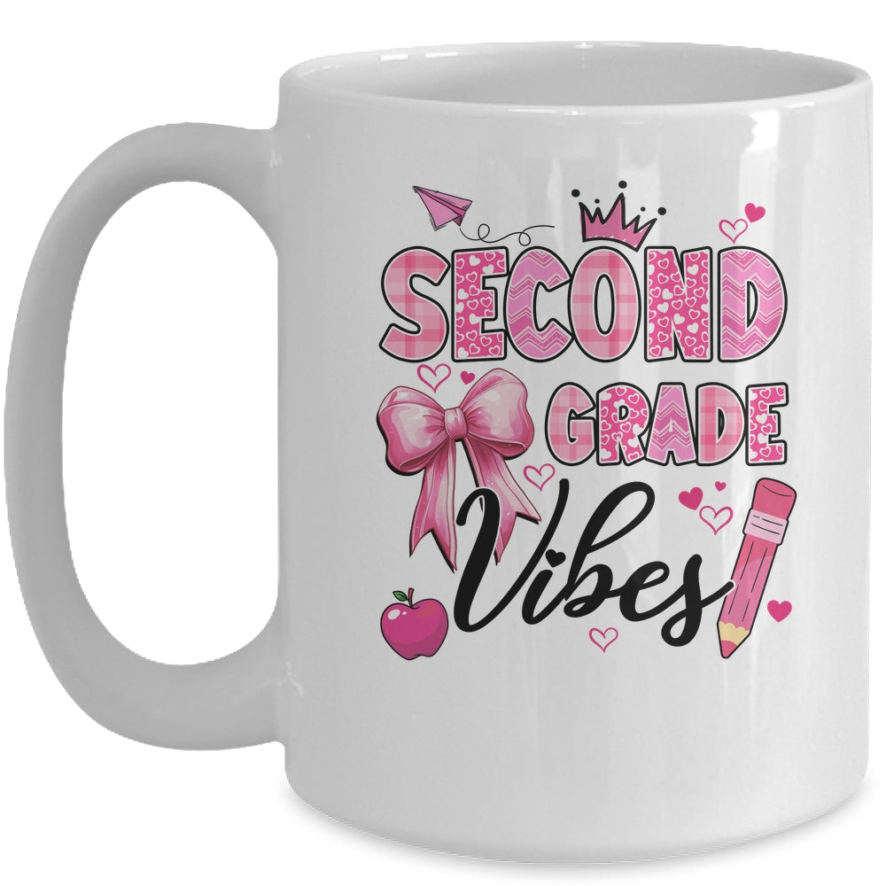 2nd Second Grade Vibes Back To School Coquette Teacher Girl Mug | siriusteestore