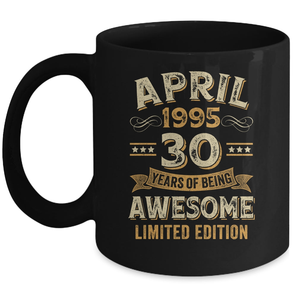 30 Years Awesome Vintage April 1995 30th Birthday Mug | siriusteestore