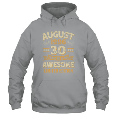30 Years Awesome Vintage August 1996 30th Birthday Shirt & Hoodie | siriusteestore