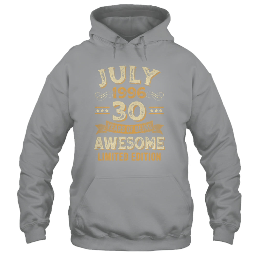 30 Years Awesome Vintage July 1996 30th Birthday Shirt & Hoodie | siriusteestore