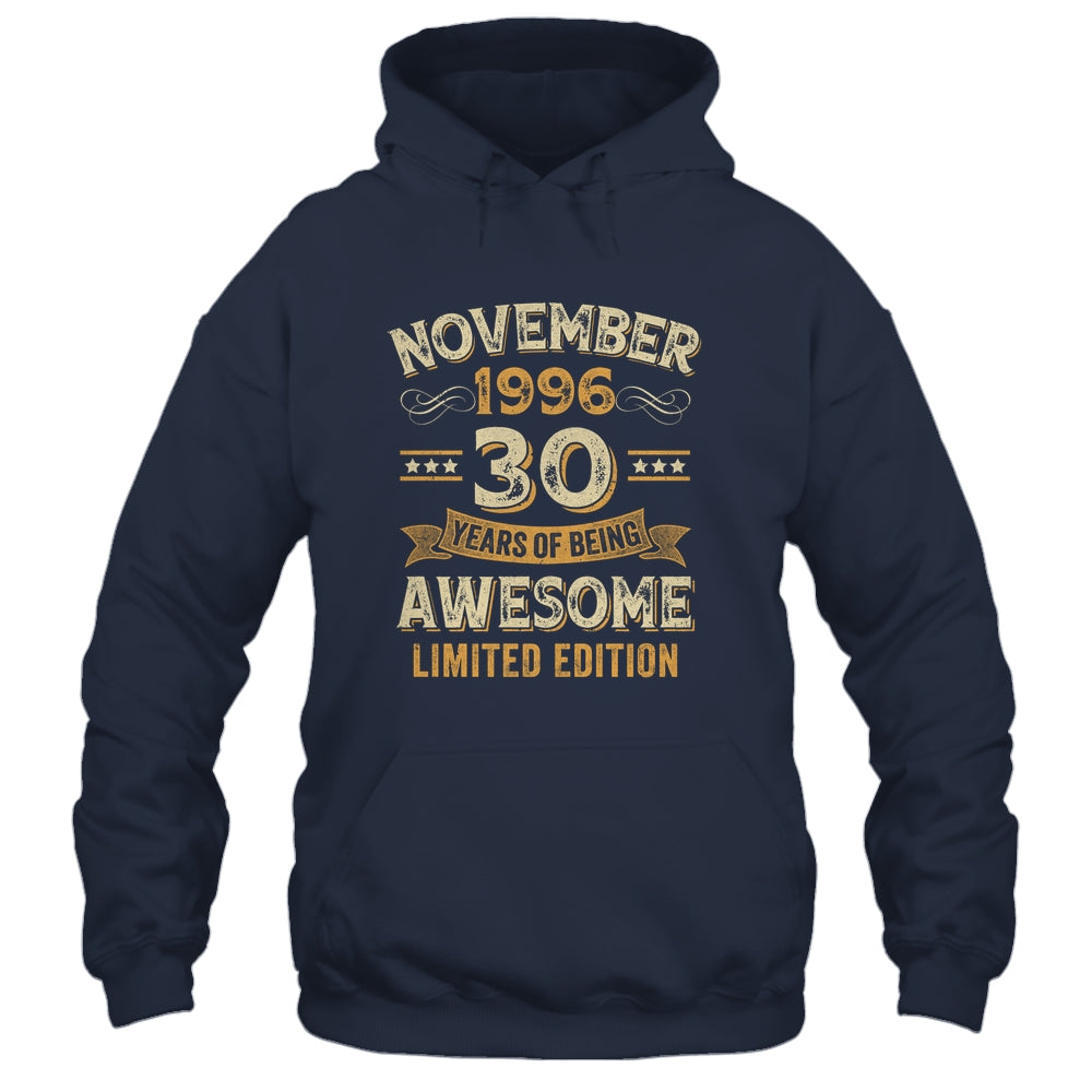 30 Years Awesome Vintage November 1996 30th Birthday Shirt & Hoodie | siriusteestore