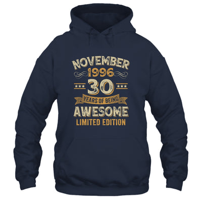 30 Years Awesome Vintage November 1996 30th Birthday Shirt & Hoodie | siriusteestore