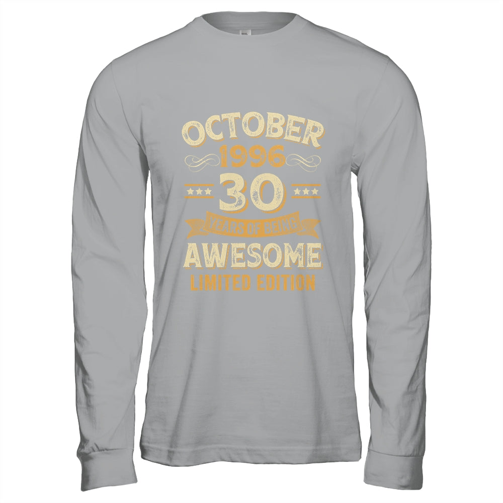 30 Years Awesome Vintage October 1996 30th Birthday Shirt & Hoodie | siriusteestore