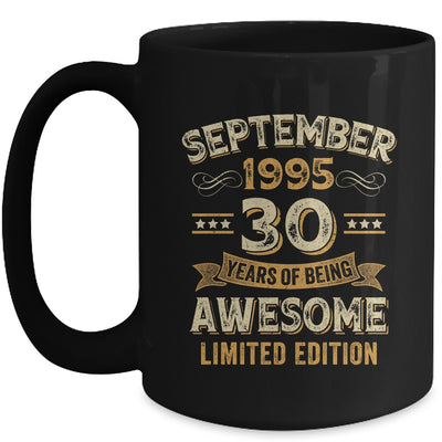 30 Years Awesome Vintage September 1995 30th Birthday Mug | siriusteestore