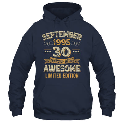 30 Years Awesome Vintage September 1995 30th Birthday Shirt & Hoodie | siriusteestore