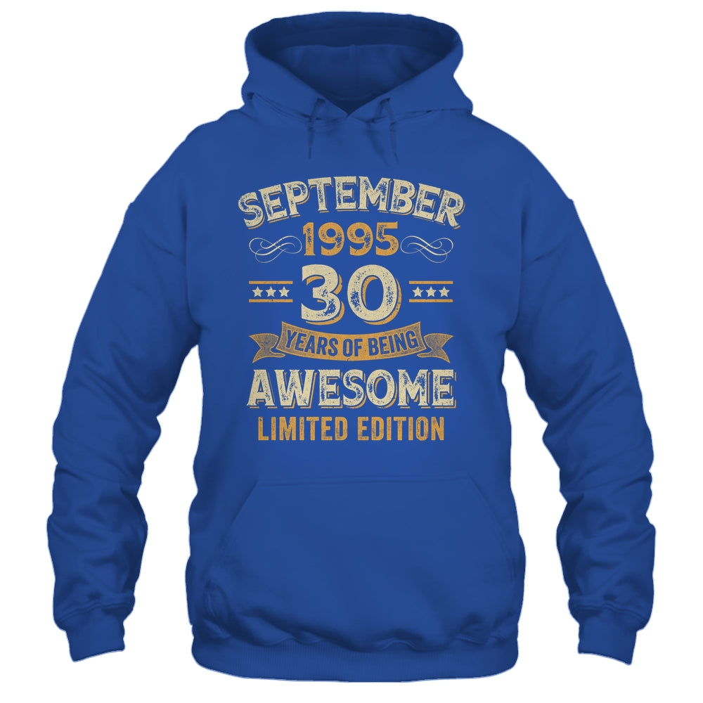 30 Years Awesome Vintage September 1995 30th Birthday Shirt & Hoodie | siriusteestore