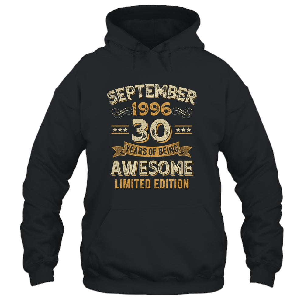 30 Years Awesome Vintage September 1996 30th Birthday Shirt & Hoodie | siriusteestore