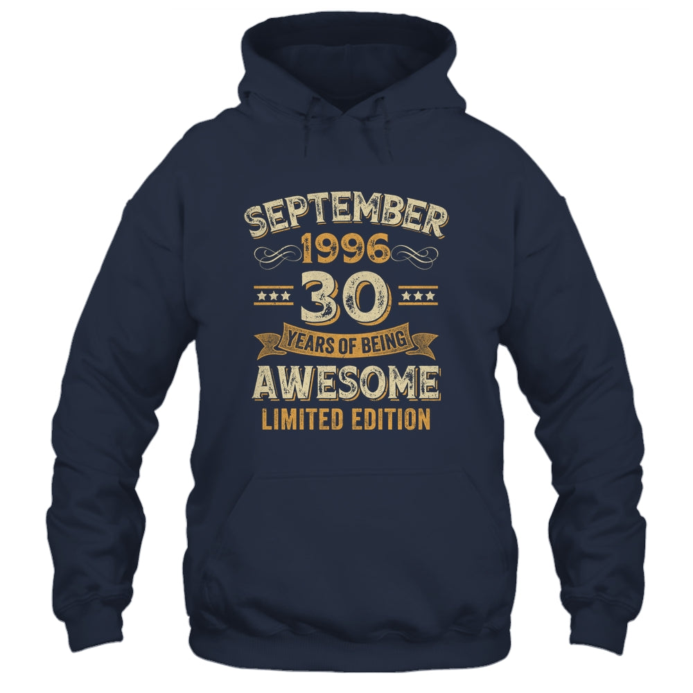 30 Years Awesome Vintage September 1996 30th Birthday Shirt & Hoodie | siriusteestore