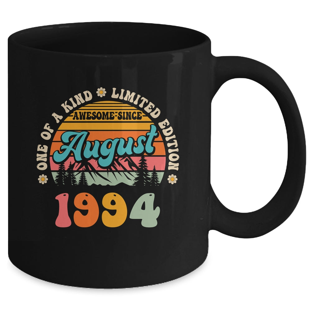 30 Years Old Awesome Since August 1994 30th Birthday Groovy Mug | siriusteestore