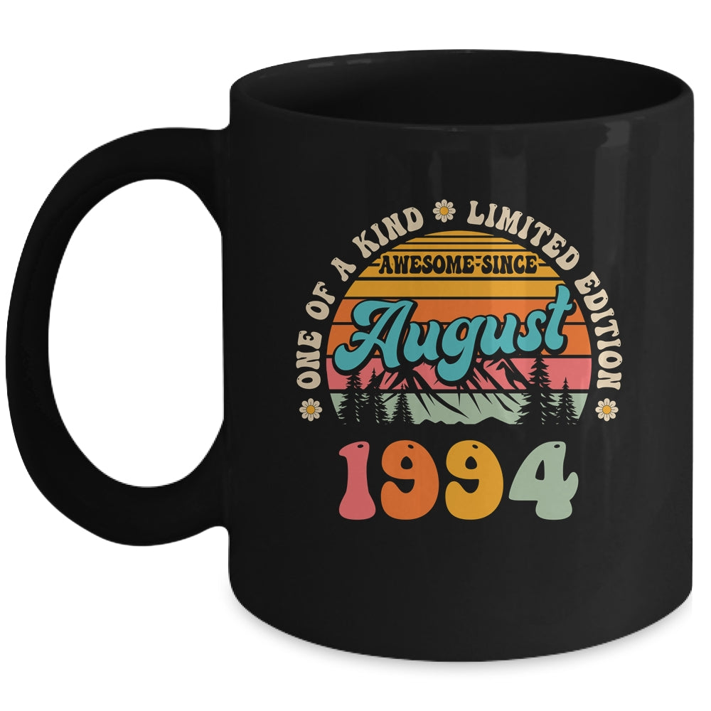 30 Years Old Awesome Since August 1994 30th Birthday Groovy Mug | siriusteestore
