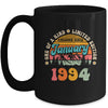 30 Years Old Awesome Since January 1994 30th Birthday Groovy Mug | siriusteestore