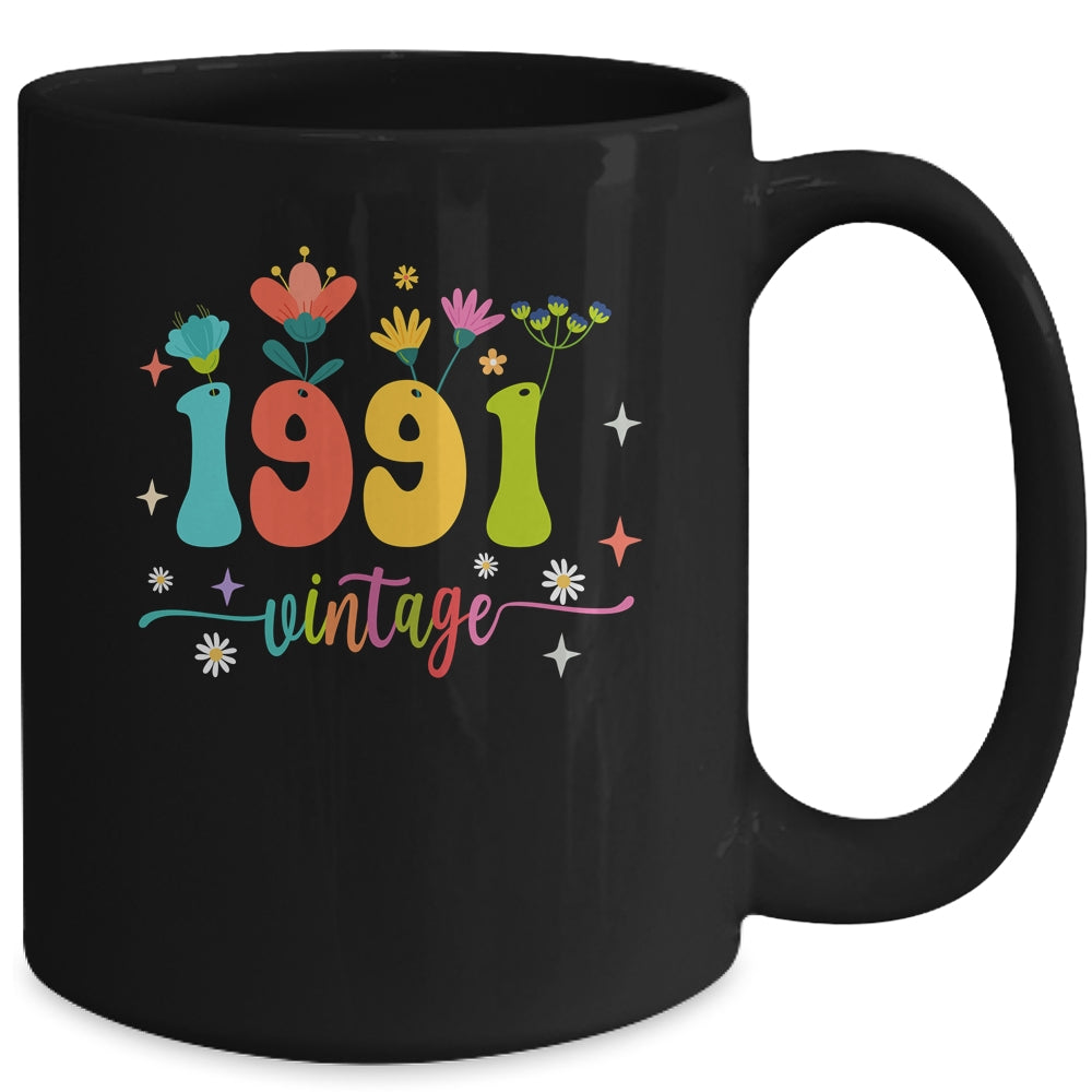 32 Years Old Vintage 1991 32nd Birthday Tee Wildflower Mug | siriusteestore