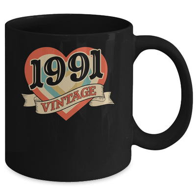 34th Birthday Gifts Classic Retro Heart Vintage 1991 Mug | siriusteestore