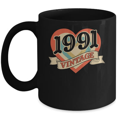 34th Birthday Gifts Classic Retro Heart Vintage 1991 Mug | siriusteestore