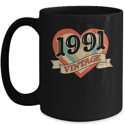34th Birthday Gifts Classic Retro Heart Vintage 1991 Mug | siriusteestore