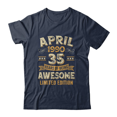 35 Years Awesome Vintage April 1990 35th Birthday Shirt & Hoodie | siriusteestore