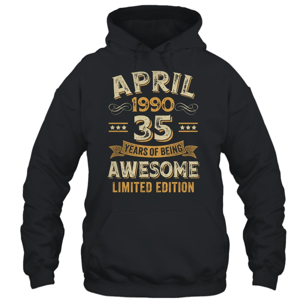 35 Years Awesome Vintage April 1990 35th Birthday Shirt & Hoodie | siriusteestore