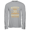 35 Years Awesome Vintage August 1990 35th Birthday Shirt & Hoodie | siriusteestore