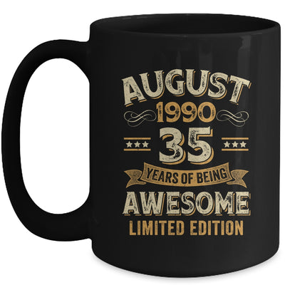 35 Years Awesome Vintage August 1990 35th Birthday Mug | siriusteestore
