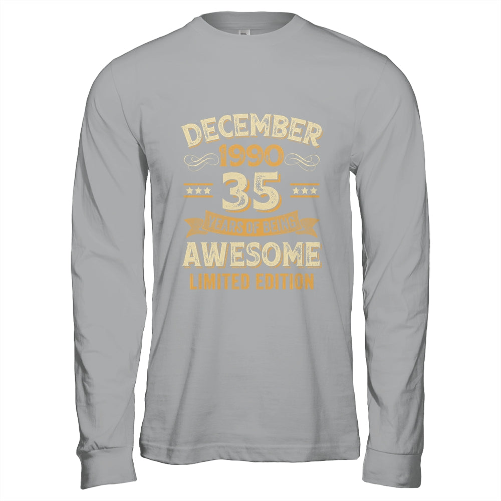 35 Years Awesome Vintage December 1990 35th Birthday Shirt & Hoodie | siriusteestore