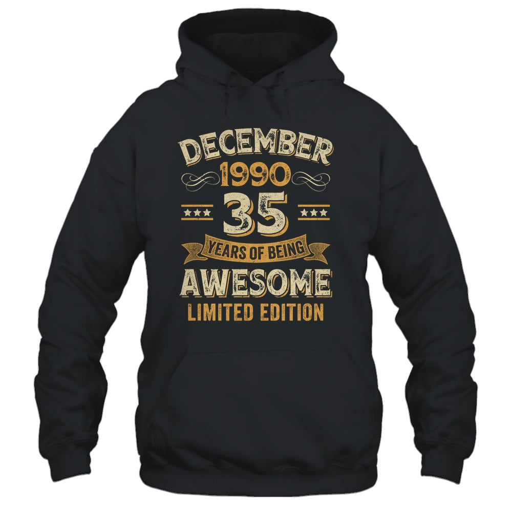 35 Years Awesome Vintage December 1990 35th Birthday Shirt & Hoodie | siriusteestore