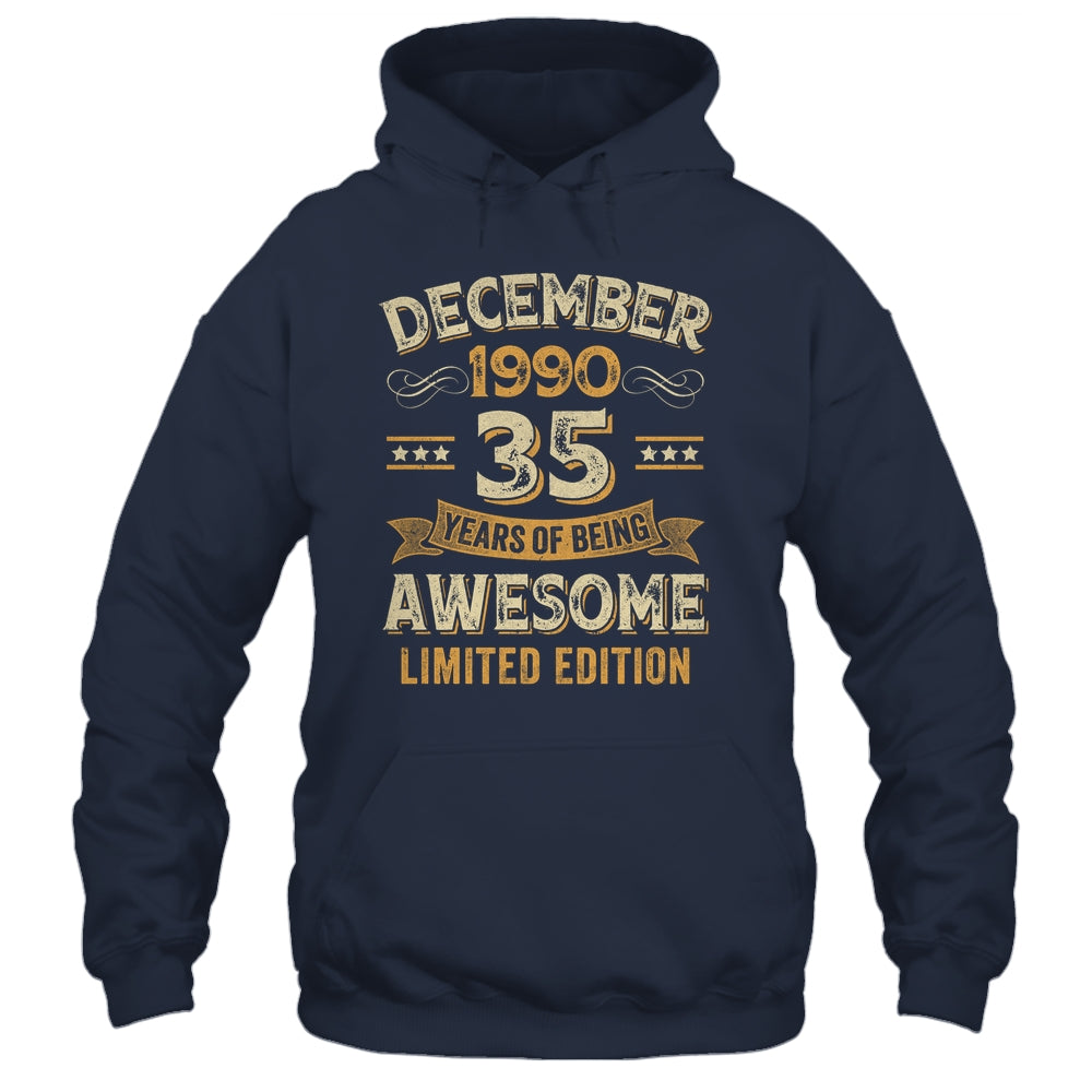 35 Years Awesome Vintage December 1990 35th Birthday Shirt & Hoodie | siriusteestore