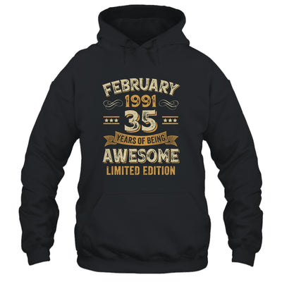 35 Years Awesome Vintage February 1991 35th Birthday Shirt & Hoodie | siriusteestore