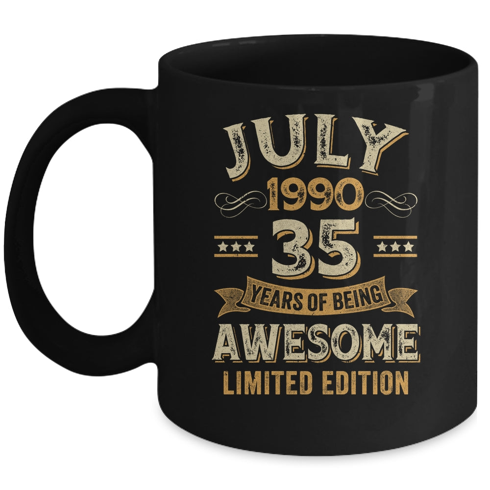 35 Years Awesome Vintage July 1990 35th Birthday Mug | siriusteestore