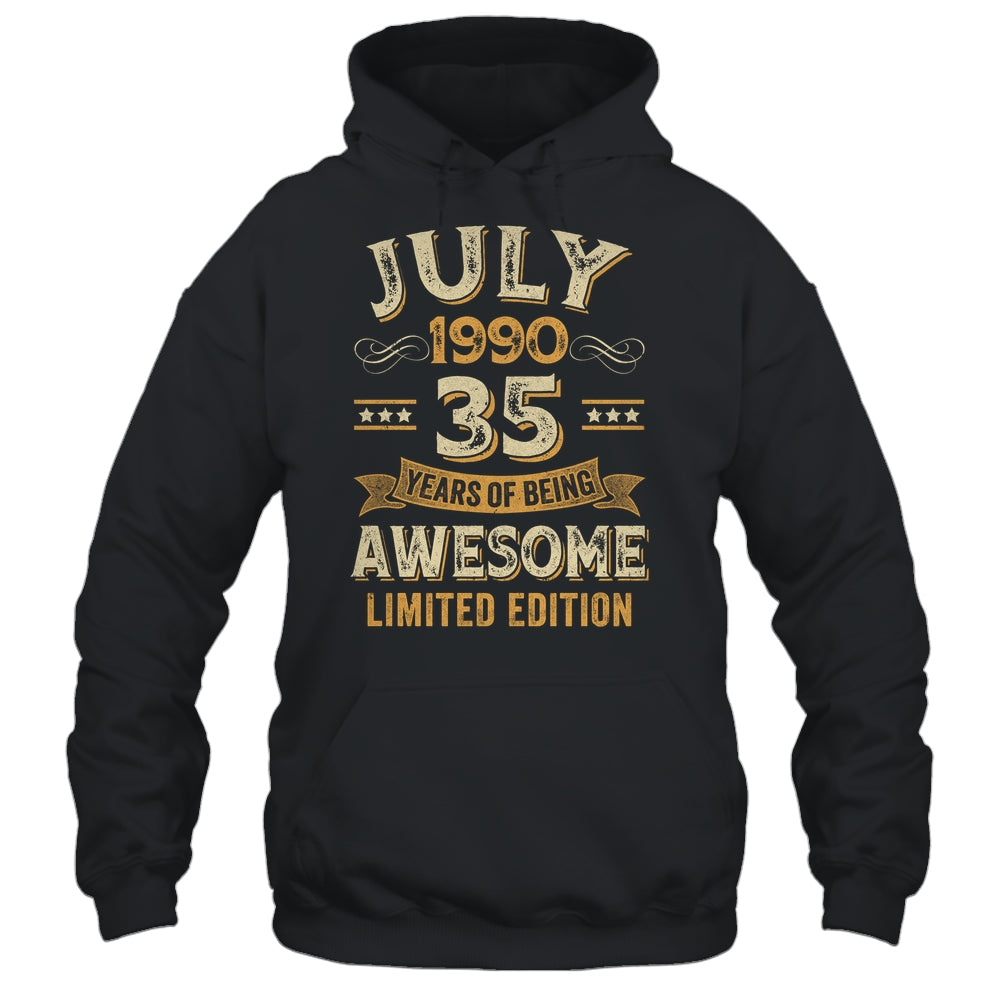 35 Years Awesome Vintage July 1990 35th Birthday Shirt & Hoodie | siriusteestore