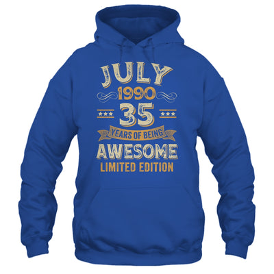 35 Years Awesome Vintage July 1990 35th Birthday Shirt & Hoodie | siriusteestore