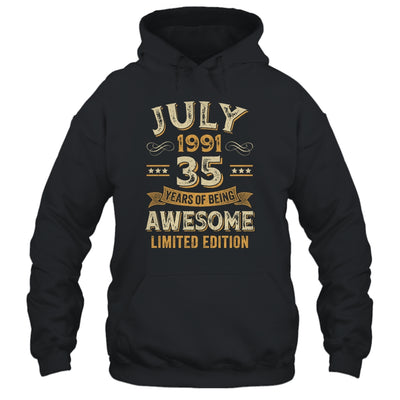 35 Years Awesome Vintage July 1991 35th Birthday Shirt & Hoodie | siriusteestore