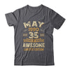 35 Years Awesome Vintage May 1990 35th Birthday Shirt & Hoodie | siriusteestore