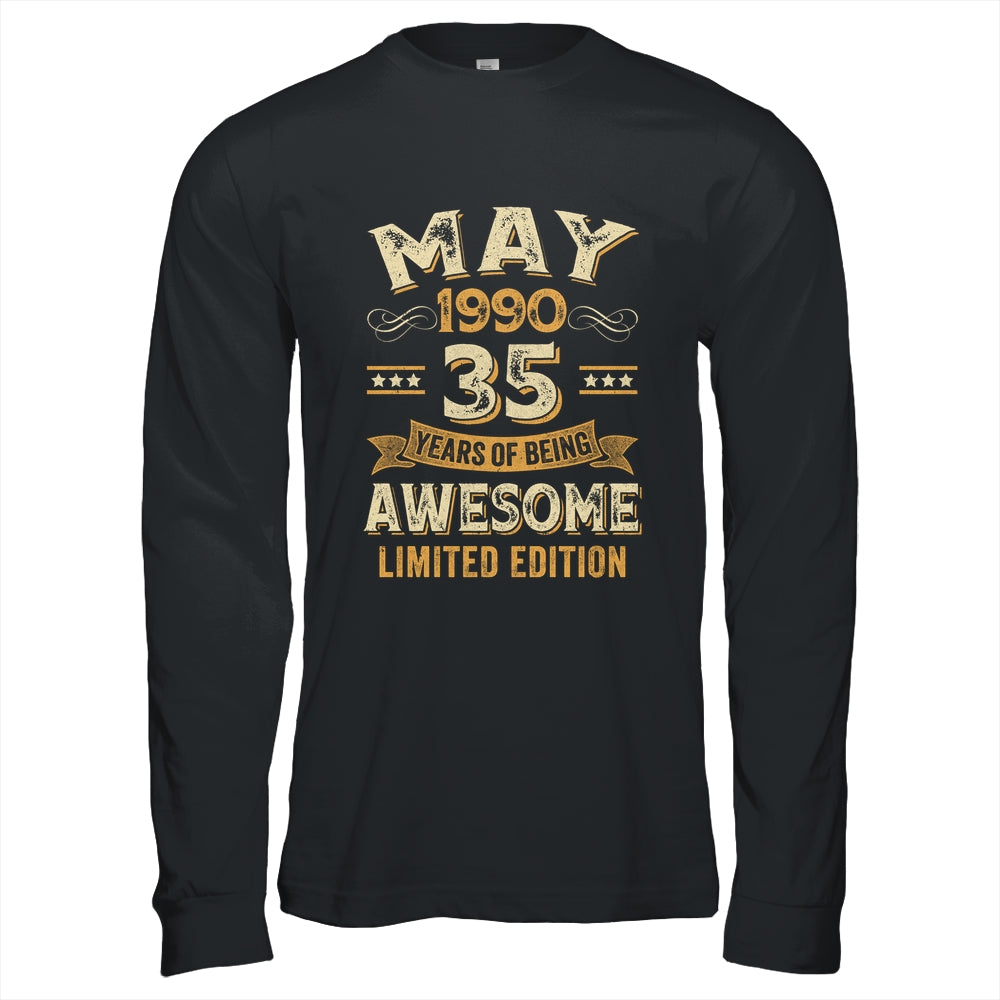 35 Years Awesome Vintage May 1990 35th Birthday Shirt & Hoodie | siriusteestore