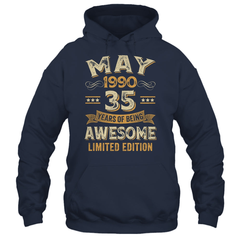 35 Years Awesome Vintage May 1990 35th Birthday Shirt & Hoodie | siriusteestore