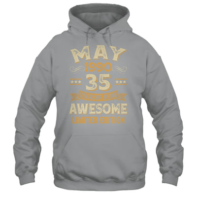 35 Years Awesome Vintage May 1990 35th Birthday Shirt & Hoodie | siriusteestore