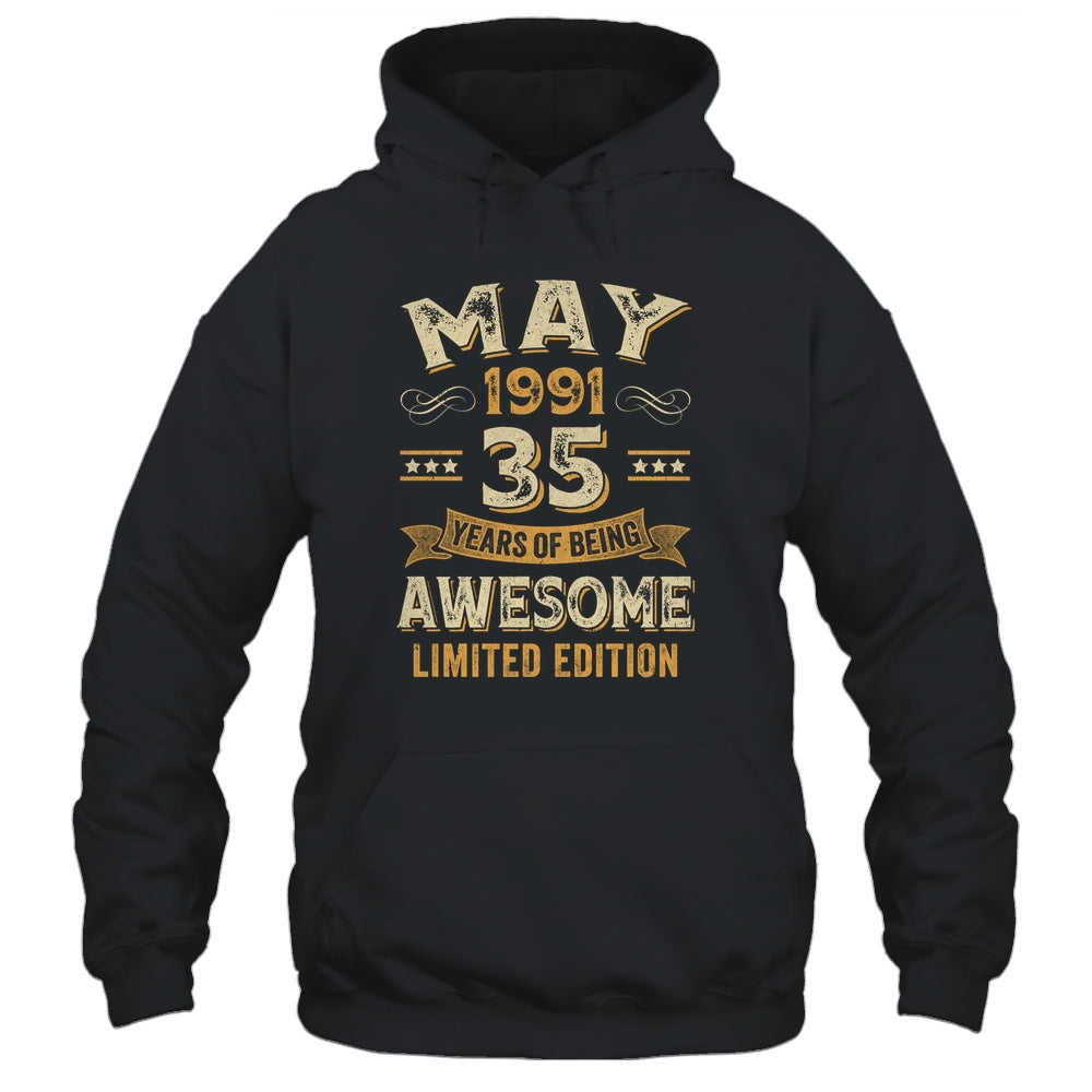 35 Years Awesome Vintage May 1991 35th Birthday Shirt & Hoodie | siriusteestore
